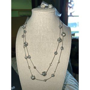 Round Sphere Crystal Necklace and Earrings Set